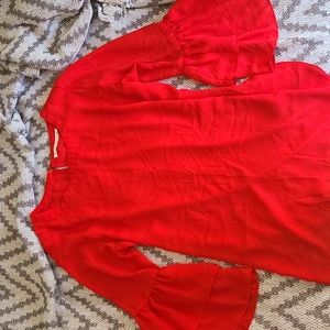 Violet & Claire Flowy Red Blouse Size Small